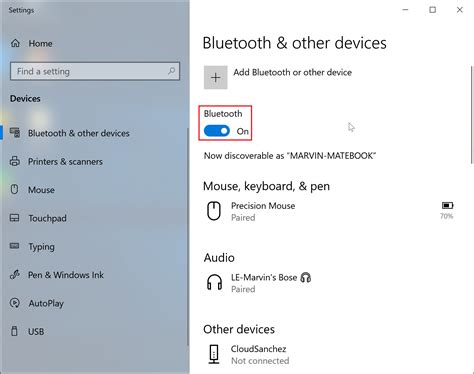 Activating bluetooth on windows 10